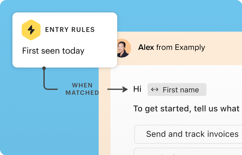 Rule diagram with condition when to show certain message